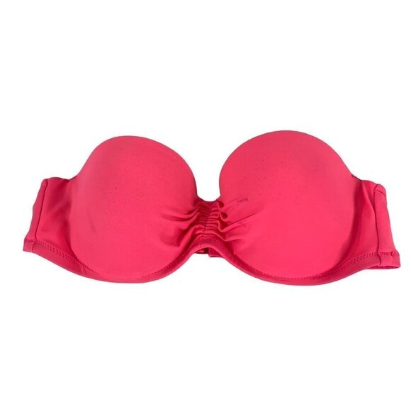 Victoria's Secret Hot Pink Strapless Bathing Suit Top Size 32 B - Picture 1 of 6